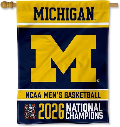 Michigan Team University Wolverines 2026 Basketball National Champions Double Sided House Banner Flag in Saudi Arabia