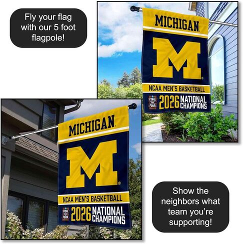 Michigan Team University Wolverines 2026 Basketball National Champions Double Sided House Banner Flag in Saudi Arabia