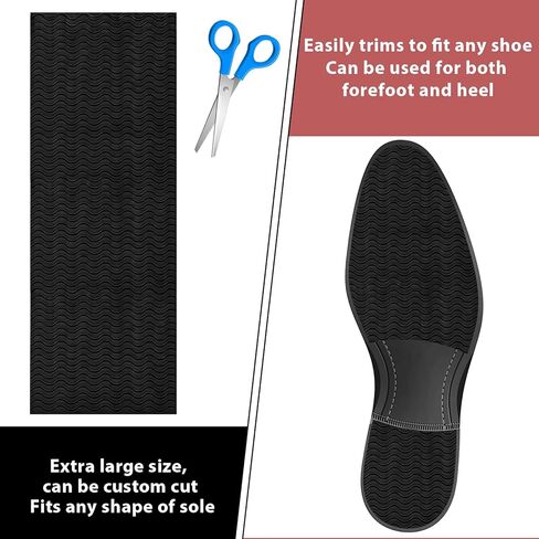 2 Pack Shoe Bottom Protector Shoe Sole Protector Adhesive Shoes Grips on Bottom of Shoes Non Slip Pads for Women & Men Heels Trainers Treads Boots (10.6 x 3.9inches, Black) in Saudi Arabia