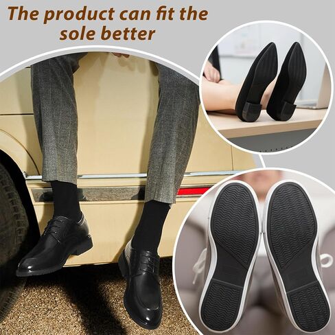 2 Pack Shoe Bottom Protector Shoe Sole Protector Adhesive Shoes Grips on Bottom of Shoes Non Slip Pads for Women & Men Heels Trainers Treads Boots (10.6 x 3.9inches, Black) in Saudi Arabia