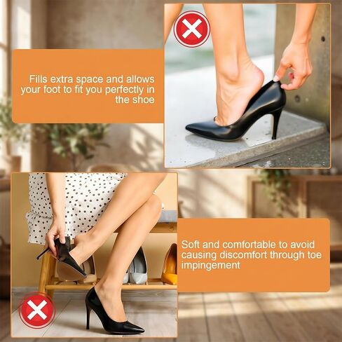 6 Pairs Soft Sponge Breathable Toe Filler Inserts Adjustable Shoe Filler Unisex Shoe Too Big Inserts Reusable Big Toe Plug Foot Brace Shoes Pad Fit Foam Cushion for High Heel Casual Sports Boot Women in Saudi Arabia