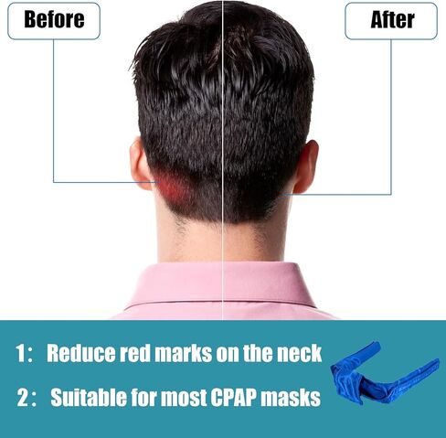 أغطية أشرطة CPAP للرقبة، وسادة أغطية رأس ناعمة من الساتان لأقنعة BiPap - وسائد قابلة للتنفس وقابلة للغسل في الغسالة لمنع العلامات الحمراء وعدم الراحة للجنسين in Kuwait