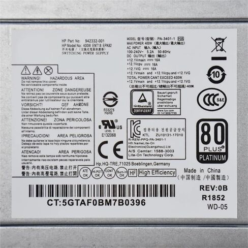 مصدر طاقة 400 واط 942332-001 PA-3401-1HA لـ 280 288 480 600 800 G3 G4 PSU in Saudi Arabia