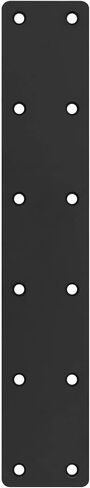 6 Pack 11" x 2" Black Flat Mending Plate, Long Metal Steel Straight Bracket Repair Fixing Joint Connector for Wood Furniture, 11 Gauge, Braces & Joist Hangers in Saudi Arabia