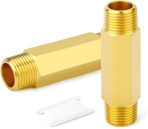 GASHER Brass Long Nipple, 1/4 NPT brass nipple, 3" Length Brass Pipe Fitting(2Pcs) in Saudi Arabia