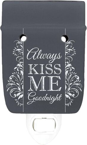 جرة شمعة كهربائية من الخزف الحجري باللون الرمادي الفحمي من Elanze Designs Always Kiss Me Goodnight in Saudi Arabia
