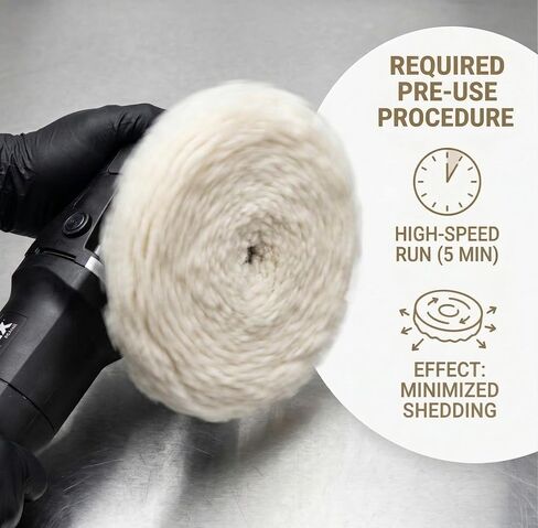 7 Inch Wool Buffing Pads – Pack of 5 Premium Natural Wool Polishing Pads, Heavy Cutting & High-Gloss Finish, Hook and Loop Backing for Car, Boat & Surface Detailing in Saudi Arabia