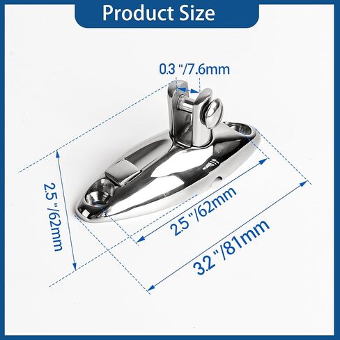 Marinebaby Boat Bimini Top Swivel Hinge - 316 Stainless Steel Deck Side Mount Quick Release Hinge, 360 Degree Rotation Marine Hardware Accessories（2 Pack） in Saudi Arabia