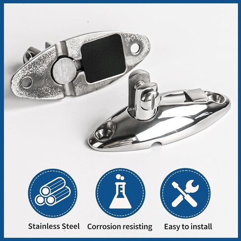 Marinebaby Boat Bimini Top Swivel Hinge - 316 Stainless Steel Deck Side Mount Quick Release Hinge, 360 Degree Rotation Marine Hardware Accessories（2 Pack） in Saudi Arabia