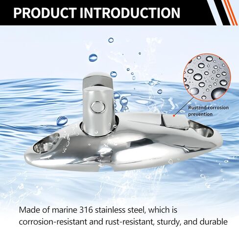 Marinebaby Boat Bimini Top Swivel Hinge - 316 Stainless Steel Deck Side Mount Quick Release Hinge, 360 Degree Rotation Marine Hardware Accessories（2 Pack） in Saudi Arabia