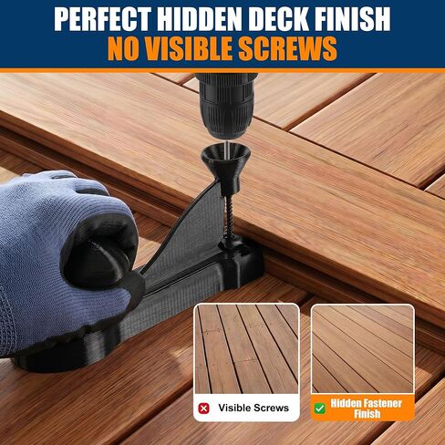 Hohean Deck Hidden Fastener Installation Tool Kit Compatible with Trex Decking, Includes 100 Hidden Deck Fasteners, 100 Stainless Steel Screws & Drill Bit, Composite Decking Installation Tool Set in Saudi Arabia