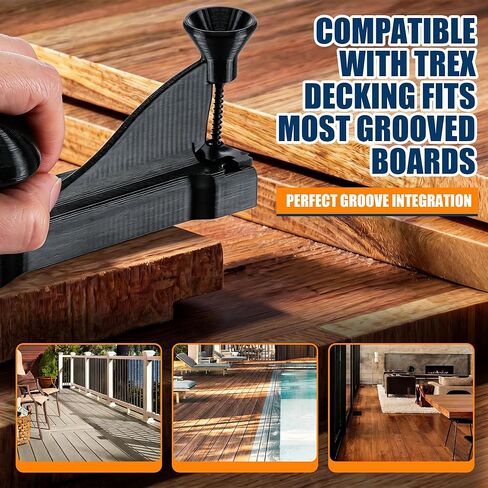 Hohean Deck Hidden Fastener Installation Tool Kit Compatible with Trex Decking, Includes 100 Hidden Deck Fasteners, 100 Stainless Steel Screws & Drill Bit, Composite Decking Installation Tool Set in Saudi Arabia
