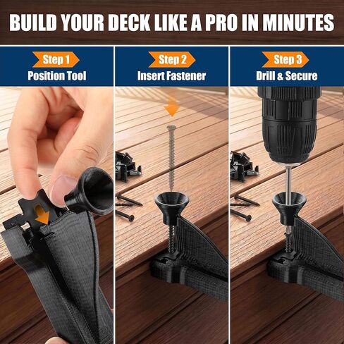 Hohean Deck Hidden Fastener Installation Tool Kit Compatible with Trex Decking, Includes 100 Hidden Deck Fasteners, 100 Stainless Steel Screws & Drill Bit, Composite Decking Installation Tool Set in Saudi Arabia