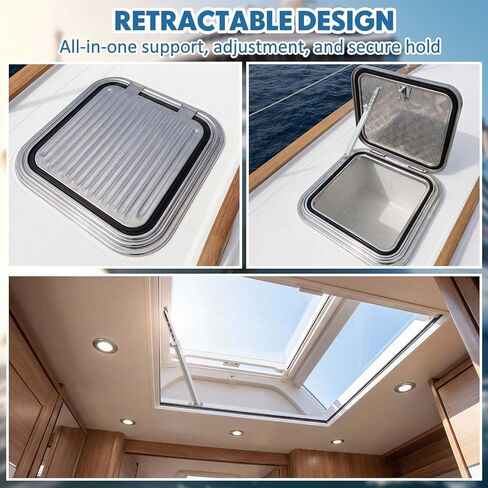 Flutesan Boat Hatch Lid Stay Support Rod 10.7 to 16.3 Inch Stainless Steel Adjustable Marine Window Holder with Multiple Positions for Rv Yacht Cabin Door Deck Box Skylight Vent Cover Support in Saudi Arabia