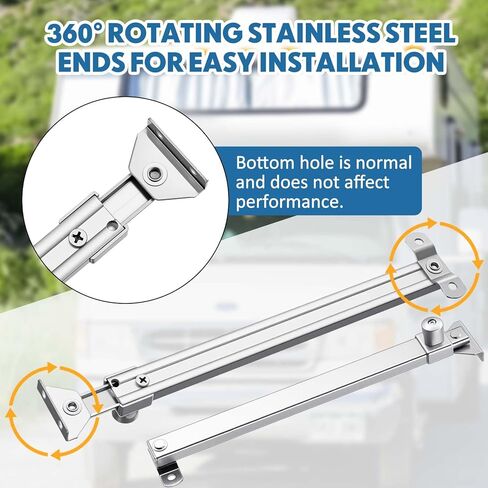 Flutesan Boat Hatch Lid Stay Support Rod 10.7 to 16.3 Inch Stainless Steel Adjustable Marine Window Holder with Multiple Positions for Rv Yacht Cabin Door Deck Box Skylight Vent Cover Support in Saudi Arabia