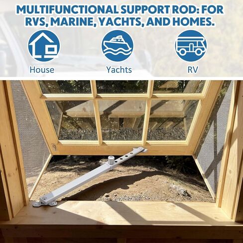Flutesan Boat Hatch Lid Stay Support Rod 10.7 to 16.3 Inch Stainless Steel Adjustable Marine Window Holder with Multiple Positions for Rv Yacht Cabin Door Deck Box Skylight Vent Cover Support in Saudi Arabia