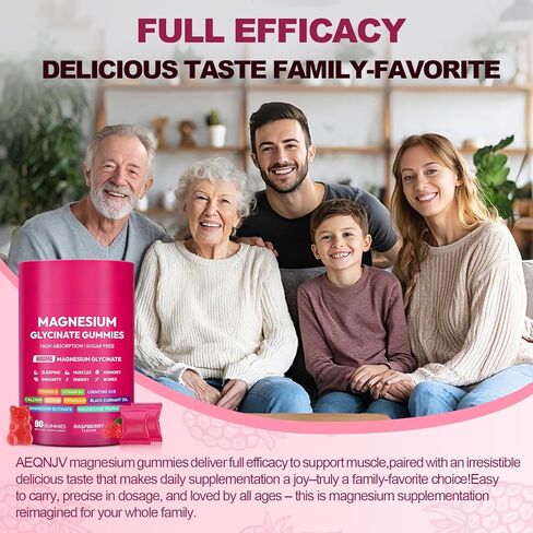 Magnesium Glycinate Gummies 600mg, High Absorption Magnesium Complex, Sugar Free Chewables Gummies with VitaminD & B6, CQ10 for Adults & Kids, Relaxation, Muscle & Zzz Support in Saudi Arabia