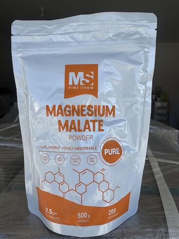 Magnesium Malate Powder – High Bioavailability Magnesium Supplement, Unflavored & Gluten Free, Supports Energy & Muscle Function, 500 g (1.1 lb) in Saudi Arabia
