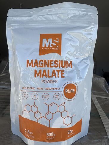 Magnesium Malate Powder – High Bioavailability Magnesium Supplement, Unflavored & Gluten Free, Supports Energy & Muscle Function, 500 g (1.1 lb) in Saudi Arabia