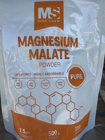 Magnesium Malate Powder – High Bioavailability Magnesium Supplement, Unflavored & Gluten Free, Supports Energy & Muscle Function, 500 g (1.1 lb) in Saudi Arabia