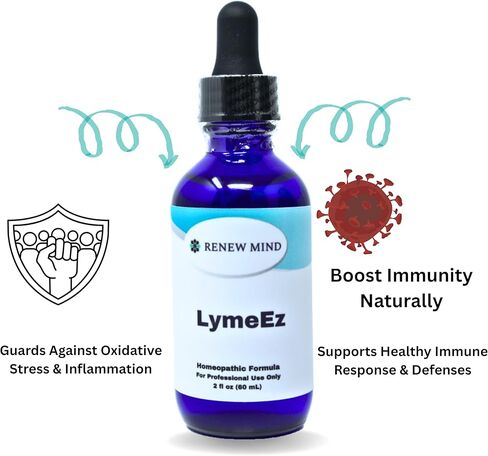 LymeEz القراد دعم المناعة | تركيبة لايم نوسود المثلية - تدعم استجابة الجسم الطبيعية للإرهاق وعدم الراحة في العضلات والمفاصل | 2 أونصة سائلة، خالية من الغلوتين، وغير معدلة وراثيًا in Saudi Arabia