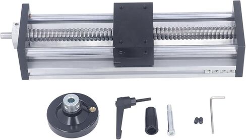Linear Stage Actuator, M5 Mounting Hole High Precision 200mm Stroke Linear Rail Guide Slide Stage for Lathe with Hand Wheel in Kuwait