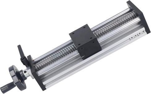 Linear Stage Actuator, M5 Mounting Hole High Precision 200mm Stroke Linear Rail Guide Slide Stage for Lathe with Hand Wheel in Kuwait