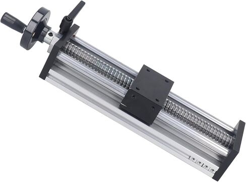Linear Stage Actuator, M5 Mounting Hole High Precision 200mm Stroke Linear Rail Guide Slide Stage for Lathe with Hand Wheel in Kuwait