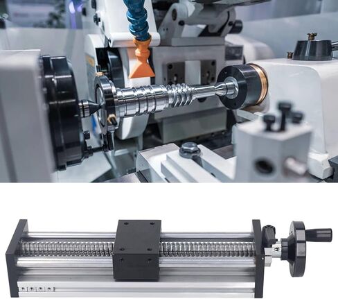 Linear Stage Actuator, M5 Mounting Hole High Precision 200mm Stroke Linear Rail Guide Slide Stage for Lathe with Hand Wheel in Kuwait