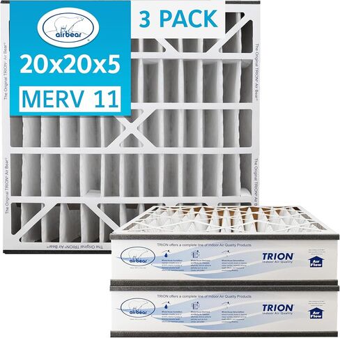 فلتر هواء HVAC مطوي من Air Bear مقاس 20 × 20 × 5 MERV 11 (3 عبوات) (الحجم الفعلي: 19.75 × 20.75 × 4.94 بوصة) متوافق مع الجزء رقم: 259112-103 in Kuwait