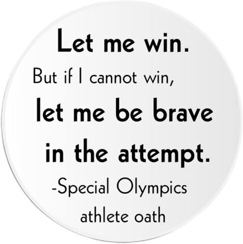 Let Me Win Special Olympics Athlete Oath - Circle Sticker Decal 3 Inch in Saudi Arabia