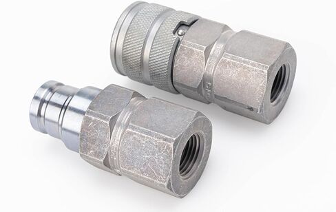 مجموعة قارنات التوصيل السريع الهيدروليكية Parker FF‑501‑8FP ​​+ FF‑502‑8FP ذات الوجه المسطح | ½″ الجسم ISO 16028 | يناسب خيوط 1⁄2 بوصة NPT وNPSF | لملحقات بوبكات، كوبوتا، انزلاقية التوجيه | 3000 رطل لكل بوصة مربعة in Saudi Arabia