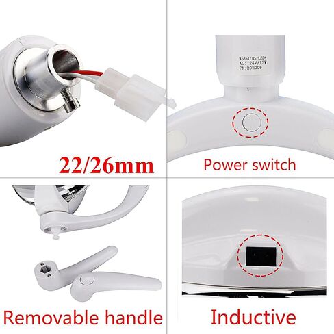 Dental LED Exam Light with Reflector Cup, Infrared Sensor, Soft Shadowless Cold Light, 22mm Chair Mount (26mm Available Upon Request) in Saudi Arabia