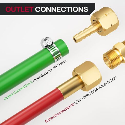 ARCCAPTAIN Small Oxygen Acetylene Regulator Set, CGA540 & CGA200 Compatible, for 9/16"-18 B-Size and 1/4" Hose in Saudi Arabia