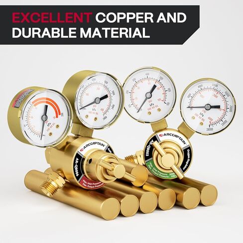 ARCCAPTAIN Small Oxygen Acetylene Regulator Set, CGA540 & CGA200 Compatible, for 9/16"-18 B-Size and 1/4" Hose in Saudi Arabia
