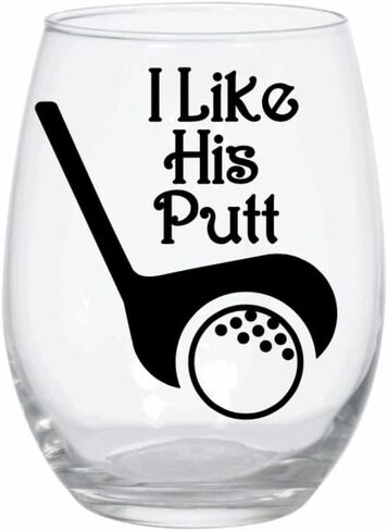 Golfer Gift Set Wine & Beer Glasses | I Like His Putt/I'd Tap That | His and Hers Golf Gift | Anniversary/Wedding/Bridal Shower Gift | Funny Golf Gift | Handmade in Saudi Arabia