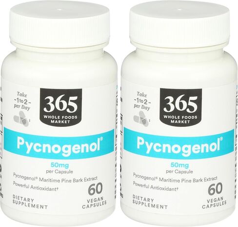 365 by Whole Foods Market, Pycnogenol Maritime Pine Bark Extract, 50mg Vegan Capsules, 60 Count in Saudi Arabia