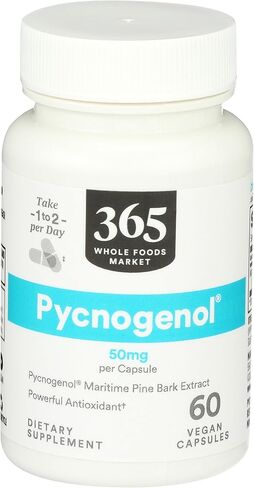 365 by Whole Foods Market, Pycnogenol Maritime Pine Bark Extract, 50mg Vegan Capsules, 60 Count in Saudi Arabia