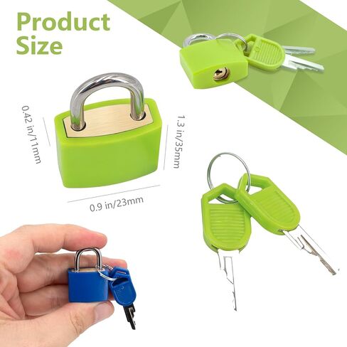 6pcs Suitcase Lockswith Keys Multicolor Small Matel Luggage Padlocks Plastic-Covered Mini Keyed Padlock for Household School Gym Locker Matching Game Dormitories Drawers Suitcases Backpacks (6 Colors) in Saudi Arabia