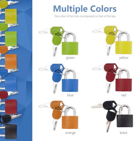 6pcs Suitcase Lockswith Keys Multicolor Small Matel Luggage Padlocks Plastic-Covered Mini Keyed Padlock for Household School Gym Locker Matching Game Dormitories Drawers Suitcases Backpacks (6 Colors) in Saudi Arabia