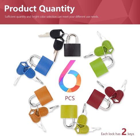 6pcs Suitcase Lockswith Keys Multicolor Small Matel Luggage Padlocks Plastic-Covered Mini Keyed Padlock for Household School Gym Locker Matching Game Dormitories Drawers Suitcases Backpacks (6 Colors) in Saudi Arabia
