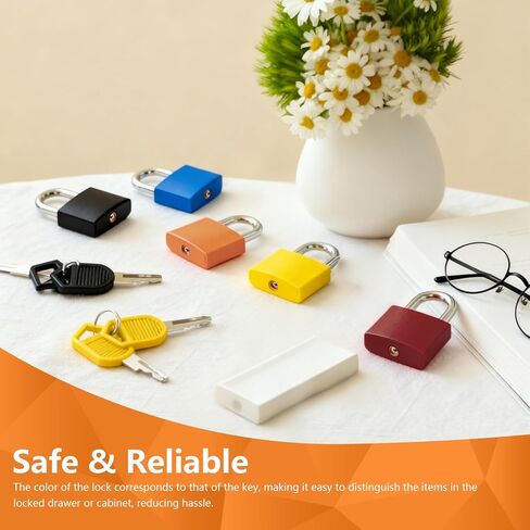 6pcs Suitcase Lockswith Keys Multicolor Small Matel Luggage Padlocks Plastic-Covered Mini Keyed Padlock for Household School Gym Locker Matching Game Dormitories Drawers Suitcases Backpacks (6 Colors) in Saudi Arabia