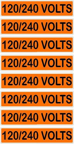 Conduit Line Voltage Electrical Marker 8Pk Orange Black Safety Decal Unlimited Single Three Phase 110 115 120 208 220 240 480 Volt Fuse Box Label Sticker (480 Volts) in Saudi Arabia
