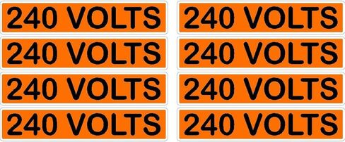 Conduit Line Voltage Electrical Marker 8Pk Orange Black Safety Decal Unlimited Single Three Phase 110 115 120 208 220 240 480 Volt Fuse Box Label Sticker (480 Volts) in Saudi Arabia