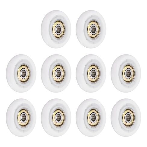 uxcell 10 Pcs 626ZZ Ball Bearing Nylon Guide Pulley Roller Round Wheel6x35x8mm Metal Shielded (GCr15) Chrome Steel Bearings, White in Saudi Arabia