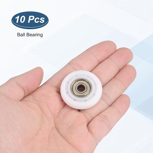 uxcell 10 Pcs 626ZZ Ball Bearing Nylon Guide Pulley Roller Round Wheel6x35x8mm Metal Shielded (GCr15) Chrome Steel Bearings, White in Saudi Arabia
