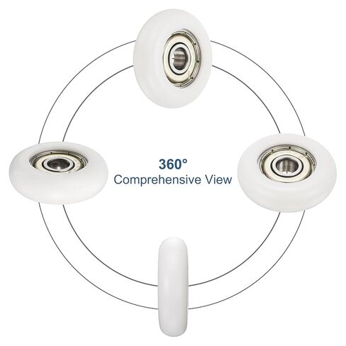 uxcell 10 Pcs 626ZZ Ball Bearing Nylon Guide Pulley Roller Round Wheel6x35x8mm Metal Shielded (GCr15) Chrome Steel Bearings, White in Saudi Arabia