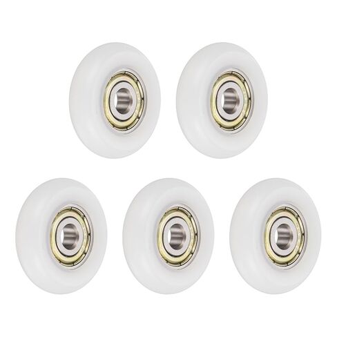 uxcell 10 Pcs 626ZZ Ball Bearing Nylon Guide Pulley Roller Round Wheel6x35x8mm Metal Shielded (GCr15) Chrome Steel Bearings, White in Saudi Arabia
