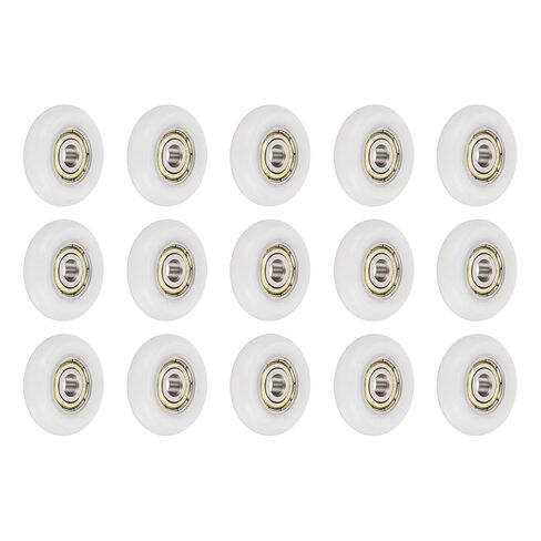 uxcell 10 Pcs 626ZZ Ball Bearing Nylon Guide Pulley Roller Round Wheel6x35x8mm Metal Shielded (GCr15) Chrome Steel Bearings, White in Saudi Arabia