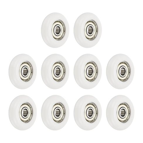 uxcell 10 Pcs 626ZZ Ball Bearing Nylon Guide Pulley Roller Round Wheel6x35x8mm Metal Shielded (GCr15) Chrome Steel Bearings, White in Saudi Arabia